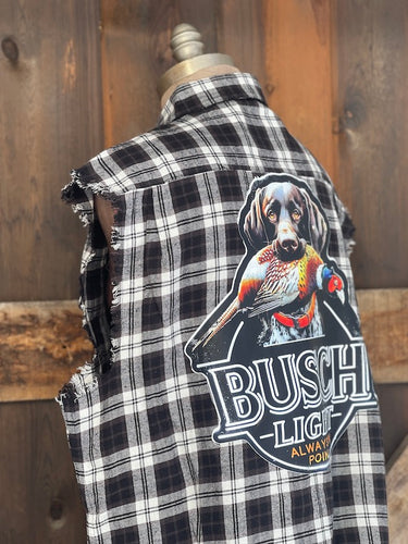 Busch Light PHEASANT HUNT Sleeveless Flannel